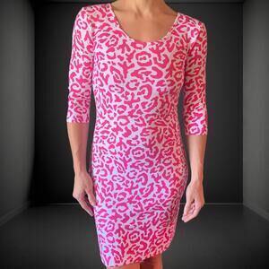 Pink Leopard BodyCon Dress Size Small